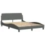 Bed frame with dark gray fabric headboard 120x200 cm by , Beds and slatted bases - Ref: Foro24-373146, Price: 137,89 €, Disco...