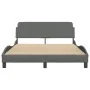 Bed frame with dark gray fabric headboard 120x200 cm by , Beds and slatted bases - Ref: Foro24-373146, Price: 137,89 €, Disco...