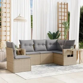 Gartensofa-Set mit 5-teiligen Kissen aus synthetischem Rattan in Beige. von , Gartensets - Ref: Foro24-3220168, Preis: 335,48...