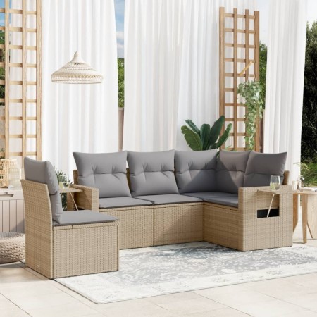 Gartensofa-Set mit 5-teiligen Kissen aus synthetischem Rattan in Beige. von , Gartensets - Ref: Foro24-3220168, Preis: 343,06...