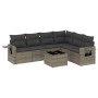 Set de sofás de jardín 7 piezas con cojines ratán PE gris by , Garden sets - Ref: Foro24-3220219, Price: 427,12 €, Discount: %