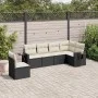 Set de sofás de jardín 6 piezas y cojines ratán sintético negro by , Garden sets - Ref: Foro24-3220225, Price: 379,17 €, Disc...