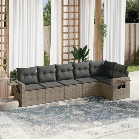 Gartenmöbel-Set, 6-teilig, mit grauen Polstern aus synthetischem Rattan. von , Gartensets - Ref: Foro24-3220189, Preis: 380,9...