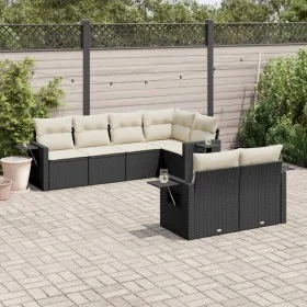 Set de comedor de jardín 7 pzas y cojines ratán sintético negro by , Garden sets - Ref: Foro24-3220405, Price: 472,69 €, Disc...