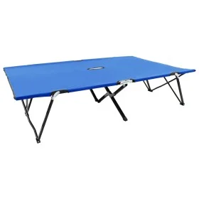 Blue steel folding double lounger by vidaXL, Loungers - Ref: Foro24-47759, Price: 113,82 €, Discount: %