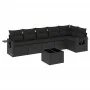 Set de comedor de jardín 7 pzas y cojines ratán sintético negro de , Conjuntos de jardín - Ref: Foro24-3220194, Precio: 478,3...