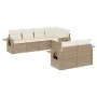 Set sofás de jardín 7 piezas y cojines ratán sintético beige by , Garden sets - Ref: Foro24-3220407, Price: 552,46 €, Discoun...