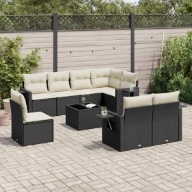 Set de sofás de jardín 8 piezas y cojines ratán sintético negro by , Garden sets - Ref: Foro24-3220445, Price: 576,40 €, Disc...