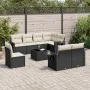 8-teiliges Gartensofa-Set und Kissen aus schwarzem Kunststoff-Rattan. von , Gartensets - Ref: Foro24-3220445, Preis: 576,40 €...