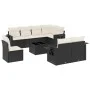 8-teiliges Gartensofa-Set und Kissen aus schwarzem Kunststoff-Rattan. von , Gartensets - Ref: Foro24-3220445, Preis: 576,40 €...