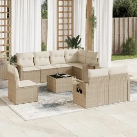 Gartensofa-Set, 9-teilig, mit Kissen, aus synthetischem Rattan in Beige. von , Gartensets - Ref: Foro24-3220447, Preis: 651,1...