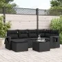 Garten-Essgruppe 7-teilig mit schwarzen Polstern aus synthetischem Rattan. von , Gartensets - Ref: Foro24-3220464, Preis: 459...