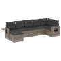 Set de sofás de jardín 7 piezas con cojines ratán PE gris by , Garden sets - Ref: Foro24-3220479, Price: 422,42 €, Discount: %