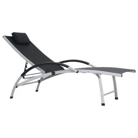 Aluminum and black textilene sun lounger by vidaXL, Loungers - Ref: Foro24-47792, Price: 180,54 €, Discount: %