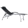 Tumbona de aluminio y textileno negro de vidaXL, Tumbonas - Ref: Foro24-47792, Precio: 200,67 €, Descuento: %