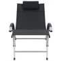 Aluminum and black textilene sun lounger by vidaXL, Loungers - Ref: Foro24-47792, Price: 184,03 €, Discount: %
