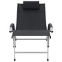 Tumbona de aluminio y textileno negro de vidaXL, Tumbonas - Ref: Foro24-47792, Precio: 200,67 €, Descuento: %