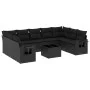 Gartensofa-Set, 10-teilig, mit schwarzen Kissen und synthetischem Rattan. von , Gartensets - Ref: Foro24-3220604, Preis: 639,...