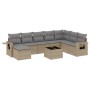 Set de sofás de jardín 9 pzas con cojines ratán sintético beige by , Garden sets - Ref: Foro24-3220568, Price: 523,88 €, Disc...