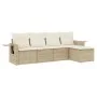 Juego de sofás jardín con cojines 5 pzas ratán sintético beige by , Garden sets - Ref: Foro24-3220087, Price: 333,65 €, Disco...