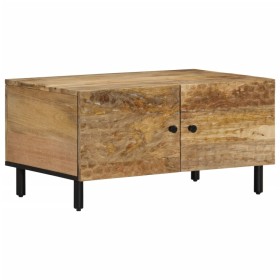 Mesa de centro de madera maciza de mango 80x50x40 cm