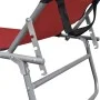 Folding sun lounger with red aluminum awning by vidaXL, Loungers - Ref: Foro24-47771, Price: 60,04 €, Discount: %