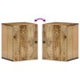 Armario de baño de pared madera maciza de mango 38x33x48 cm