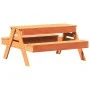 Mesa de pícnic con arenero de niños madera maciza pino marrón by , Garden tables - Ref: Foro24-844655, Price: 105,14 €, Disco...