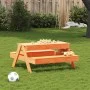 Mesa de pícnic con arenero de niños madera maciza pino marrón by , Garden tables - Ref: Foro24-844655, Price: 105,14 €, Disco...