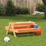 Mesa de pícnic con arenero de niños madera maciza pino marrón by , Garden tables - Ref: Foro24-844655, Price: 105,14 €, Disco...