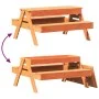 Mesa de pícnic con arenero de niños madera maciza pino marrón by , Garden tables - Ref: Foro24-844655, Price: 105,14 €, Disco...