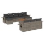 Gartensofagarnitur 11-teilig mit grauen Polstern aus synthetischem Rattan von , Modulare Sofas für den Außenbereich - Ref: Fo...