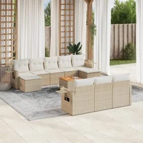 Set de sofás de jardín 11pzas con cojines ratán sintético beige by , Modular outdoor sofas - Ref: Foro24-3224784, Price: 724,...