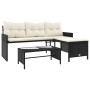 L-förmiges Gartensofa mit Tisch und schwarzen PE-Rattan-Kissen von , Outdoor-Sofas - Ref: Foro24-365571, Preis: 205,58 €, Rab...
