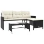 Sofá de jardín en forma de L con mesa y cojines ratán PE negro by , Outdoor sofas - Ref: Foro24-365571, Price: 216,97 €, Disc...