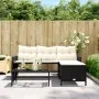 Sofá de jardín en forma de L con mesa y cojines ratán PE negro by , Outdoor sofas - Ref: Foro24-365571, Price: 216,97 €, Disc...