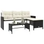 Sofá de jardín en forma de L con mesa y cojines ratán PE negro by , Outdoor sofas - Ref: Foro24-365571, Price: 216,97 €, Disc...