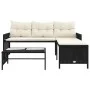 Sofá de jardín en forma de L con mesa y cojines ratán PE negro by , Outdoor sofas - Ref: Foro24-365571, Price: 216,97 €, Disc...