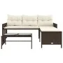 Sofá de jardín en forma de L con mesa y cojines ratán PE marrón by , Outdoor sofas - Ref: Foro24-365573, Price: 225,75 €, Dis...