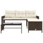 Sofá de jardín en forma de L con mesa y cojines ratán PE marrón by , Outdoor sofas - Ref: Foro24-365573, Price: 212,79 €, Dis...