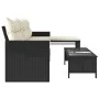 Sofá de jardín en forma de L con mesa y cojines ratán PE negro by , Outdoor sofas - Ref: Foro24-365571, Price: 216,97 €, Disc...