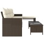 L-förmiges Gartensofa mit Tisch und braunen PE-Rattan-Kissen. von , Outdoor-Sofas - Ref: Foro24-365573, Preis: 212,79 €, Raba...