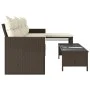 Sofá de jardín en forma de L con mesa y cojines ratán PE marrón by , Outdoor sofas - Ref: Foro24-365573, Price: 225,75 €, Dis...