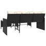 L-förmiges Gartensofa mit Tisch und schwarzen PE-Rattan-Kissen von , Outdoor-Sofas - Ref: Foro24-365571, Preis: 205,58 €, Rab...