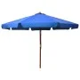 Garden umbrella with light blue wooden pole 330 cm by vidaXL, Umbrellas - Ref: Foro24-47219, Price: 111,59 €, Discount: %