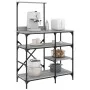 Estantería de cocina madera ingeniería metal gris 90x40x132 cm by , Kitchen utensil containers - Ref: Foro24-845419, Price: 8...