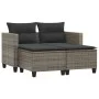 Sofá de jardín 2 plazas con toldo y taburetes ratán PE gris by , Outdoor sofas - Ref: Foro24-365793, Price: 274,34 €, Discoun...