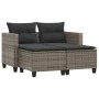 Sofá de jardín 2 plazas con toldo y taburetes ratán PE gris by , Outdoor sofas - Ref: Foro24-365793, Price: 256,48 €, Discoun...