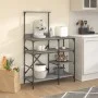Estantería de cocina madera ingeniería metal gris 90x40x132 cm by , Kitchen utensil containers - Ref: Foro24-845419, Price: 8...