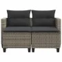 Sofá de jardín 2 plazas con toldo y taburetes ratán PE gris by , Outdoor sofas - Ref: Foro24-365793, Price: 274,34 €, Discoun...